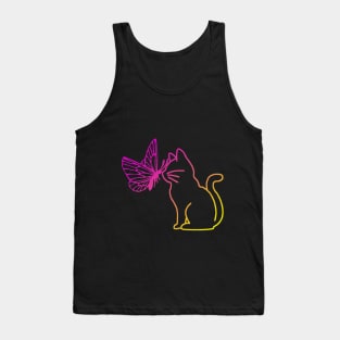 cat and butterfly Tank Top